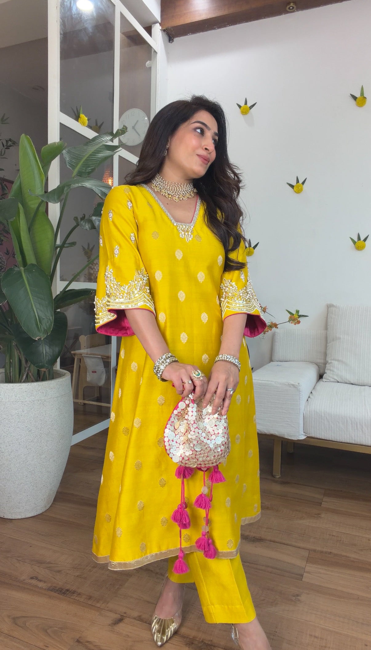 Banarasi silk with potli set