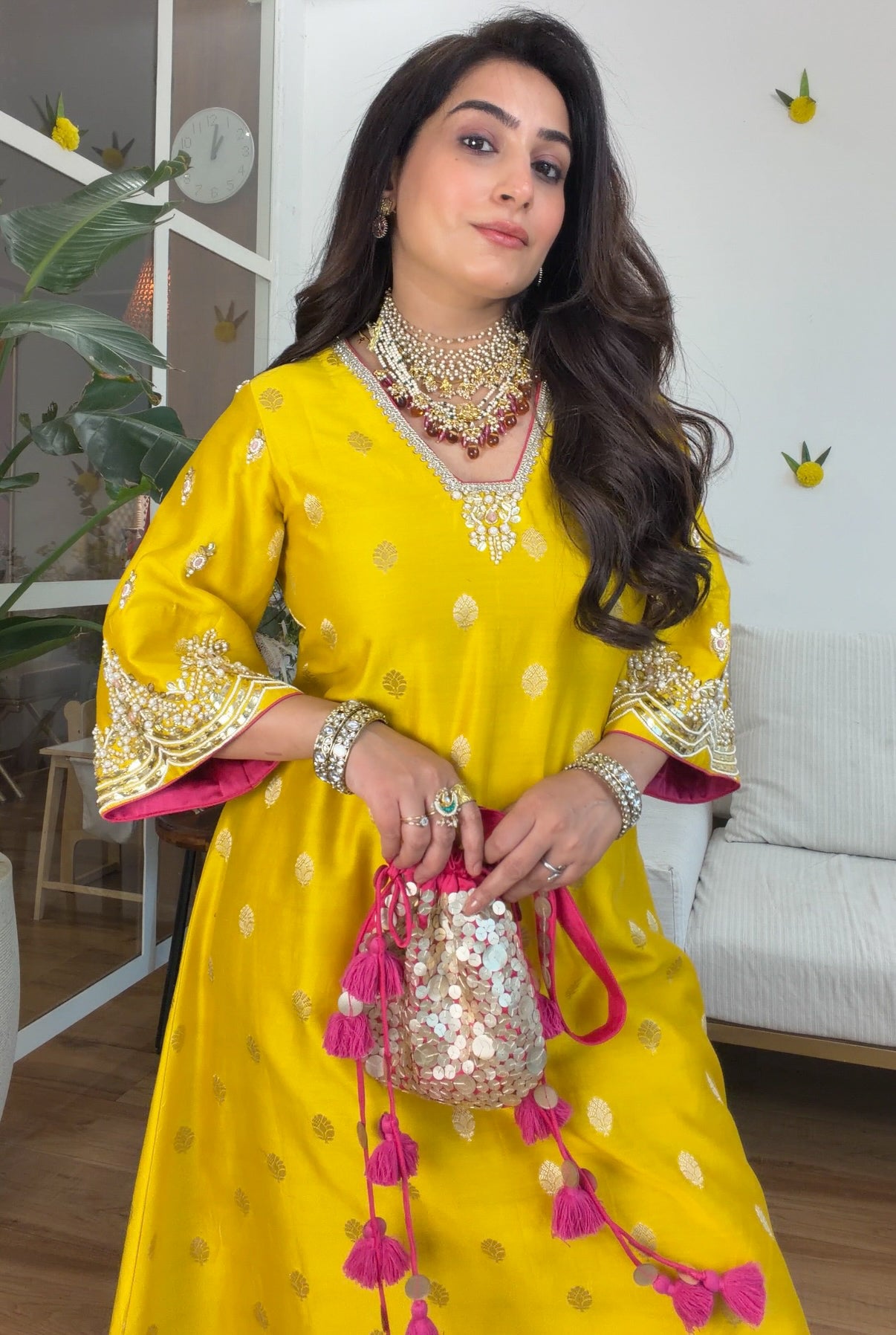 Banarasi silk with potli set