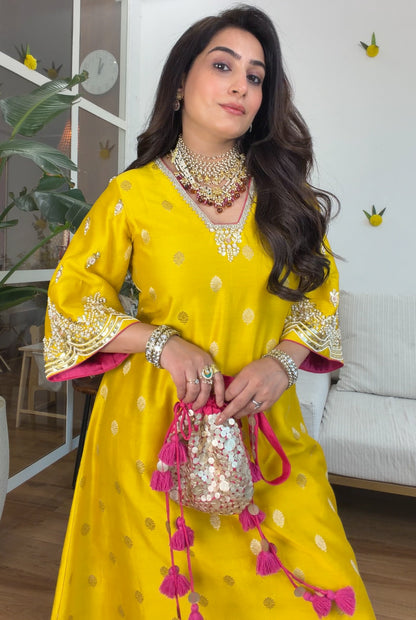 Banarasi silk with potli set