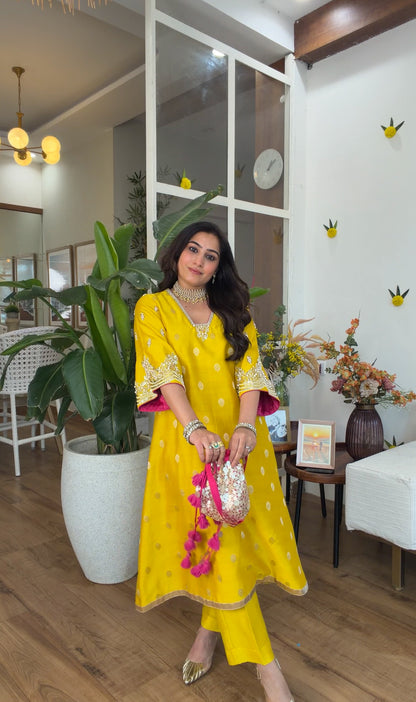 Banarasi silk with potli set