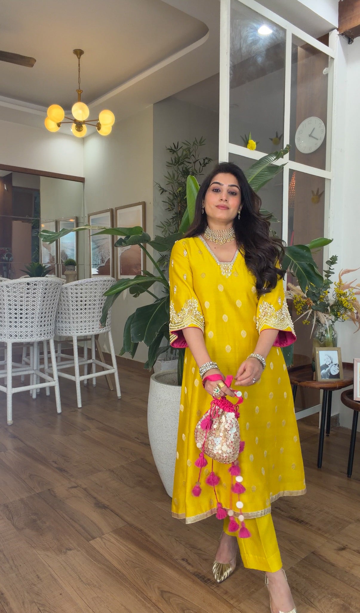Banarasi silk with potli set