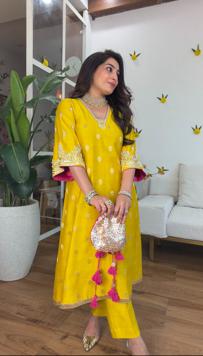 Banarasi silk with potli set