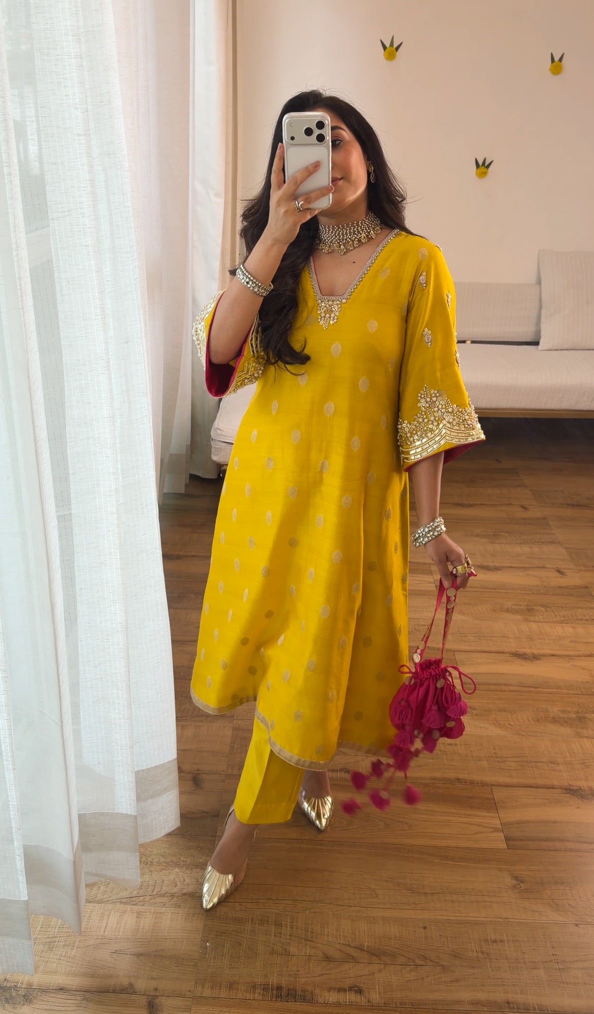 Banarasi silk with potli set