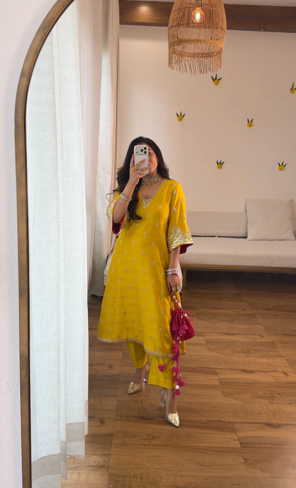 Banarasi silk with potli set