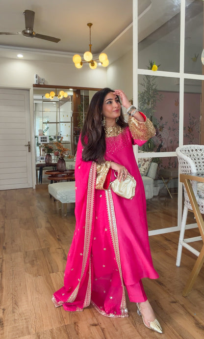Fuchsia Sequin Kurta Set