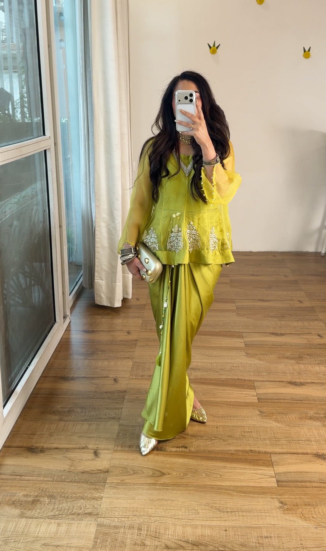 Lime Drape skirt