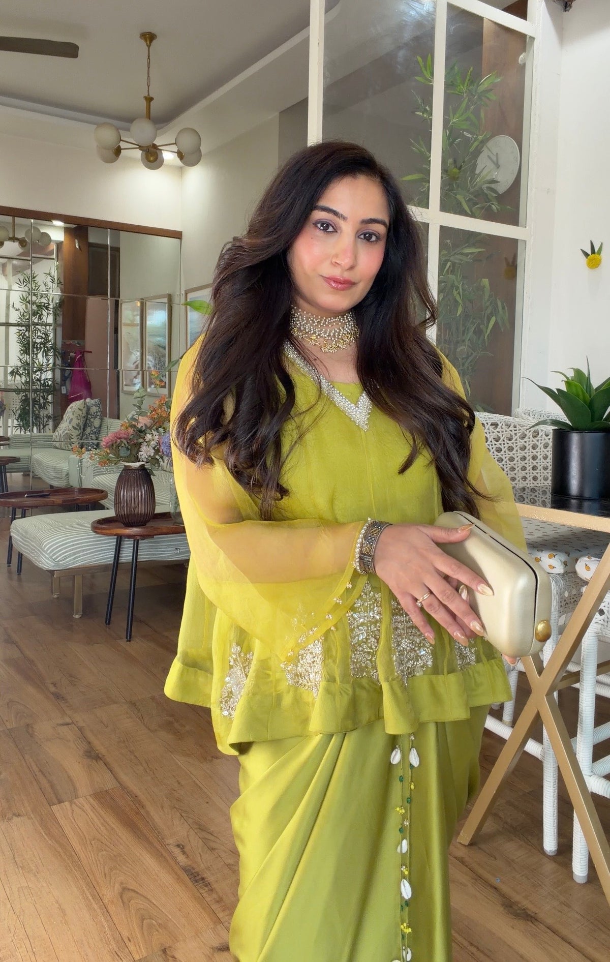 Lime Drape skirt
