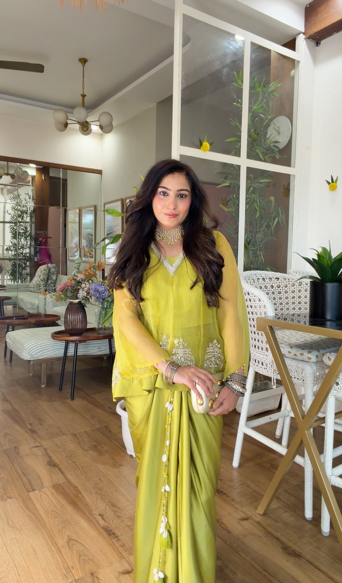 Lime Drape skirt