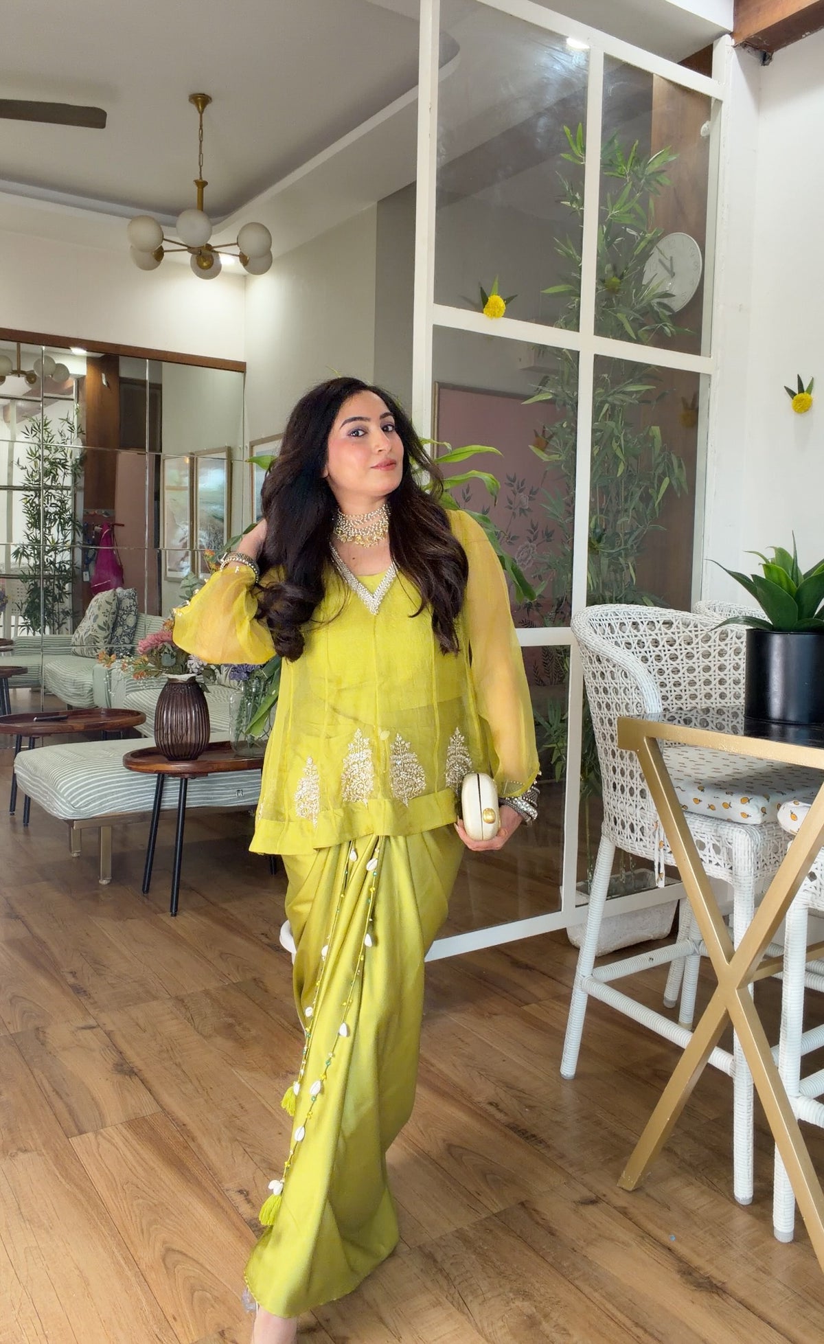 Lime Drape skirt