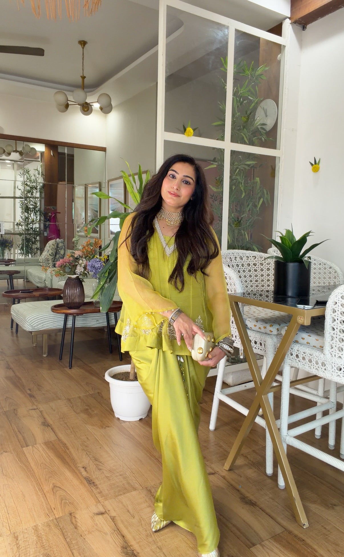Lime Drape skirt
