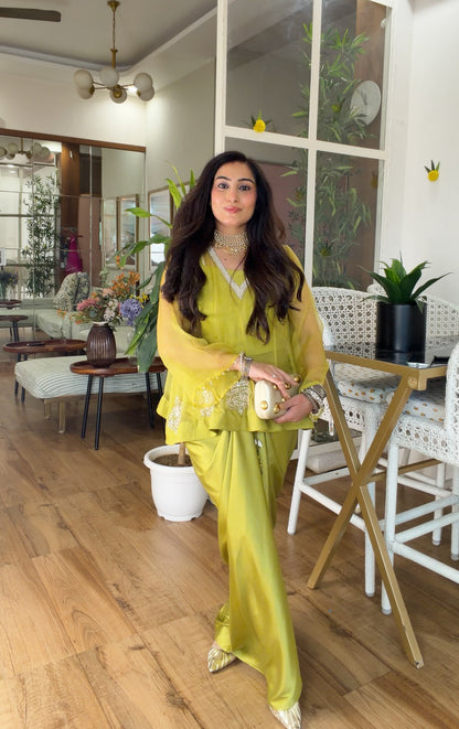 Lime Drape skirt