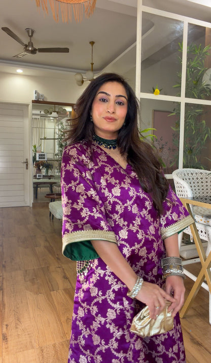Purple Banarasi silk set
