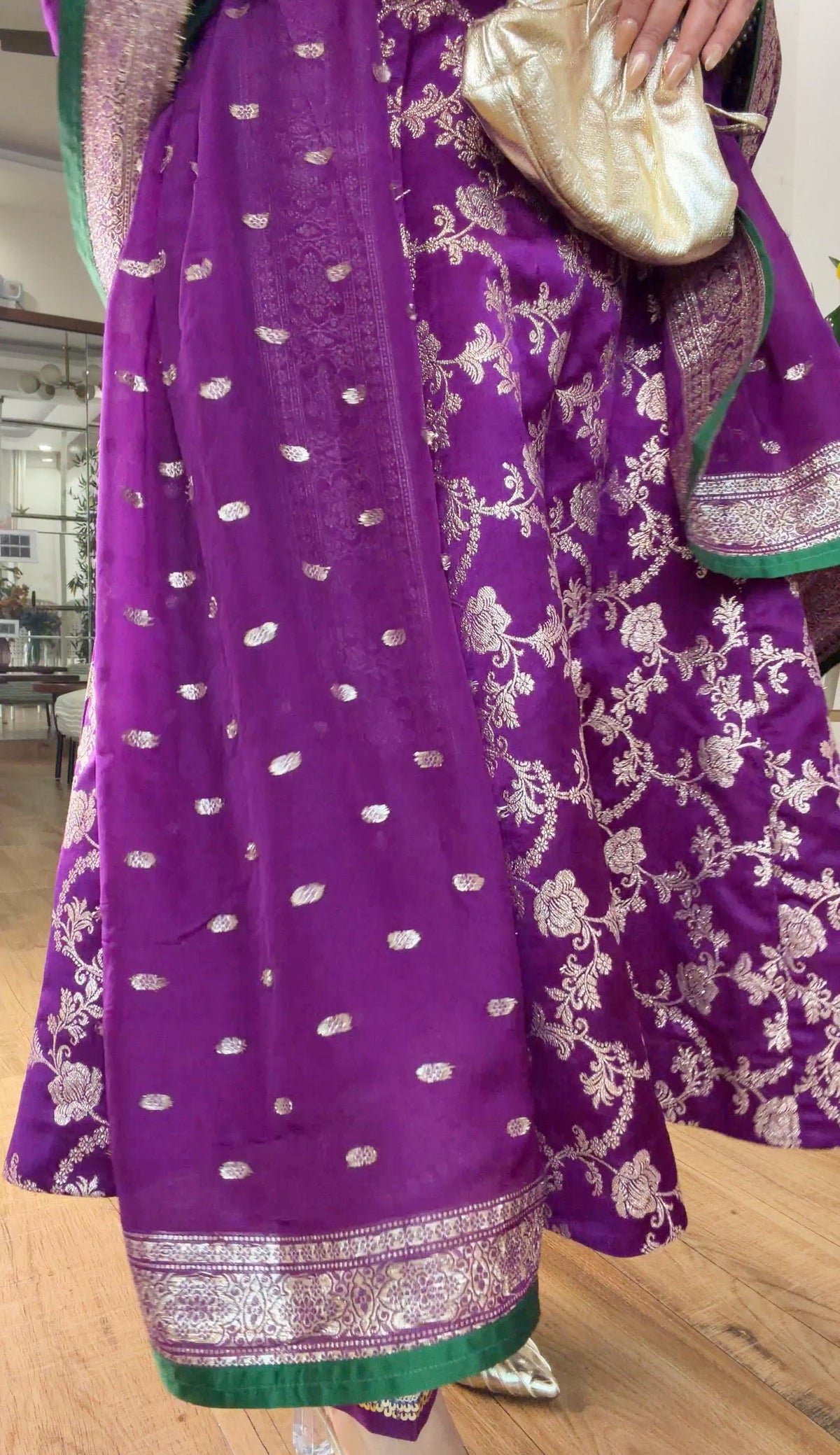 Purple Banarasi silk set