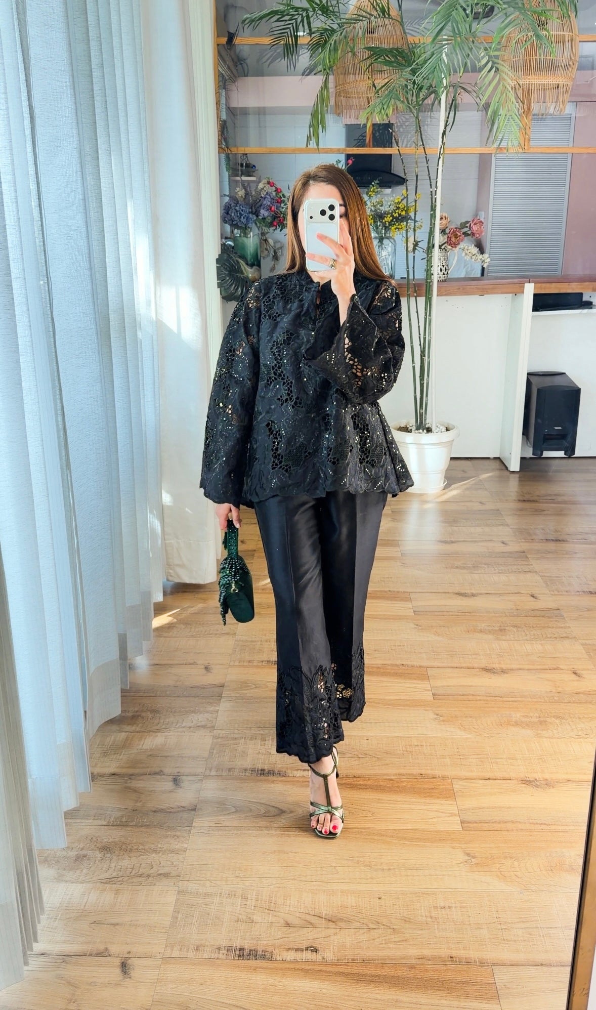 Black Cutwork Party Wear Coord Set