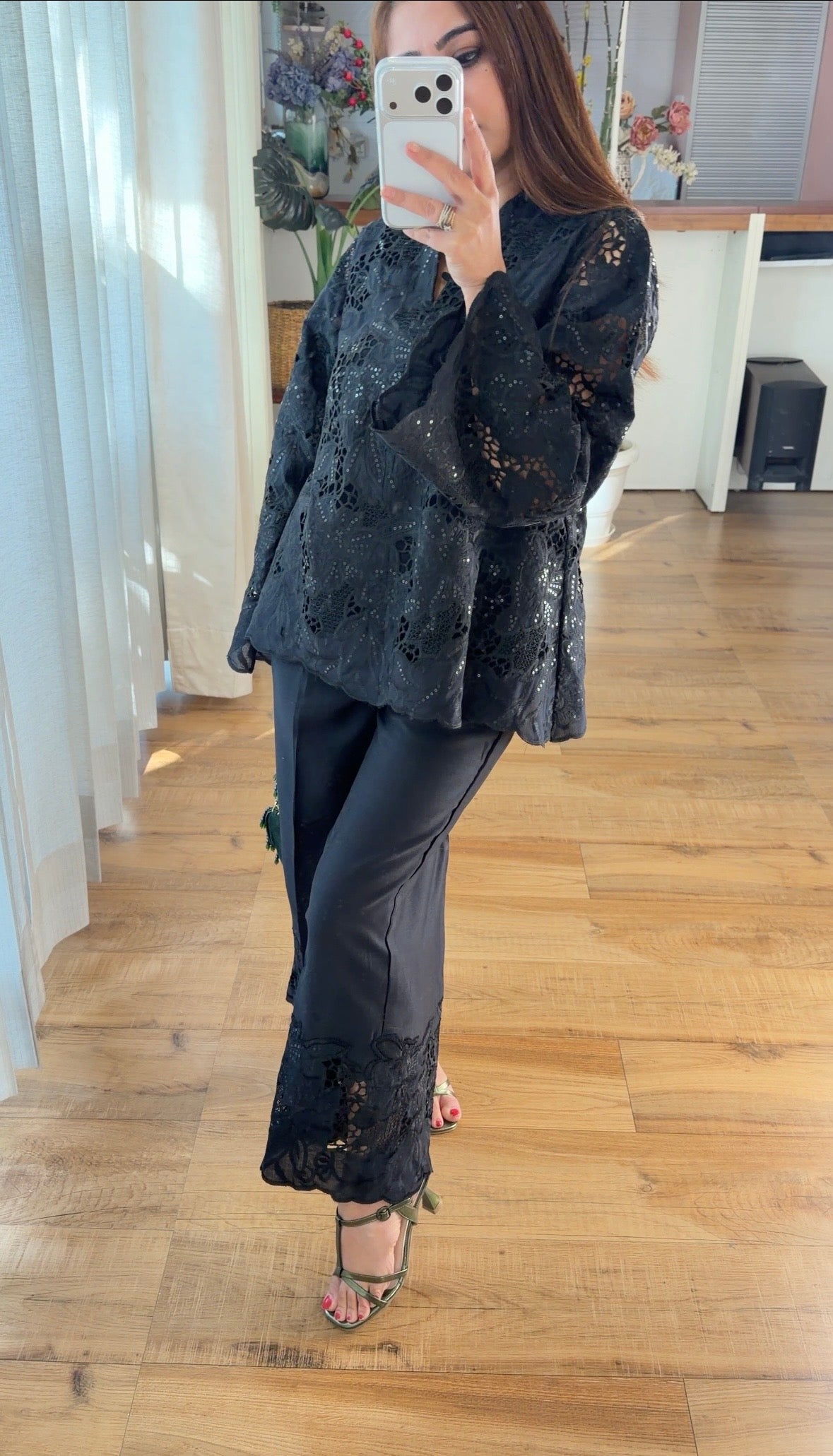 Black Cutwork Party Wear Coord Set