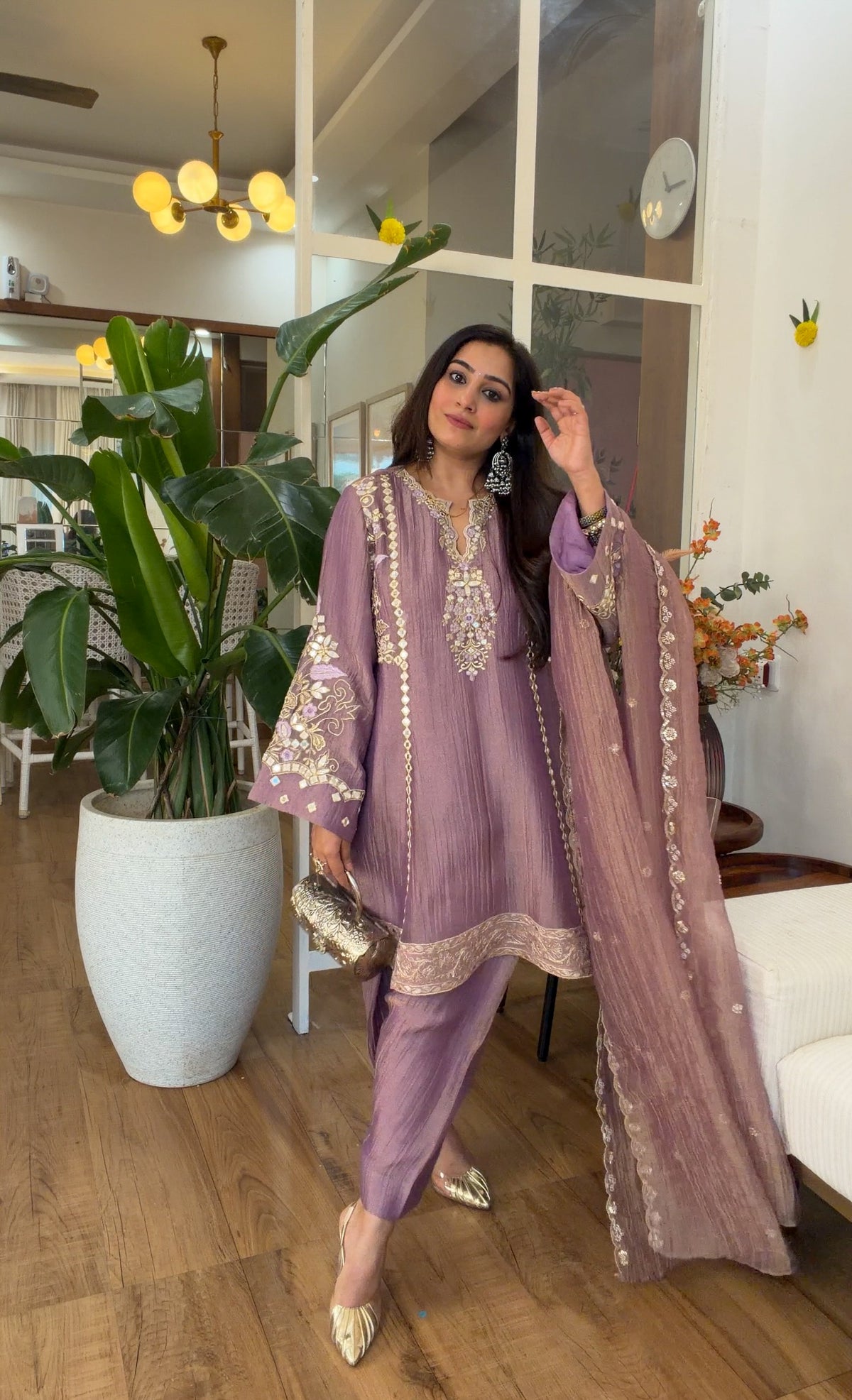 Mauve Mirror set