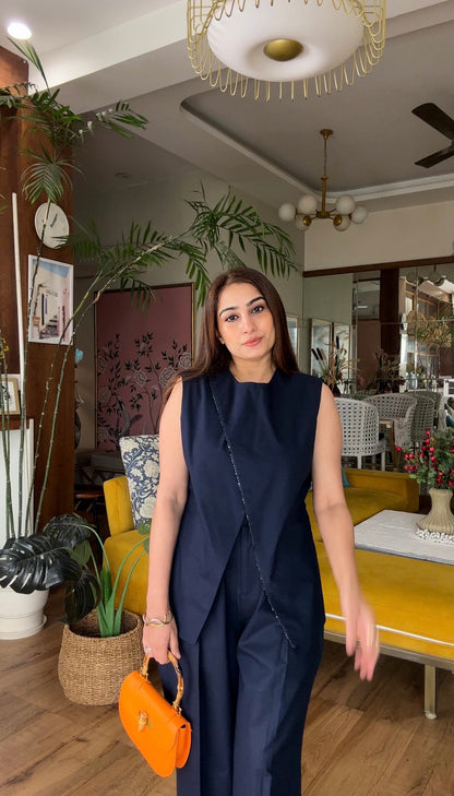 Midnight Edge Linen Co-ord Set