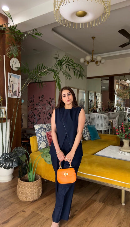 Midnight Edge Linen Co-ord Set