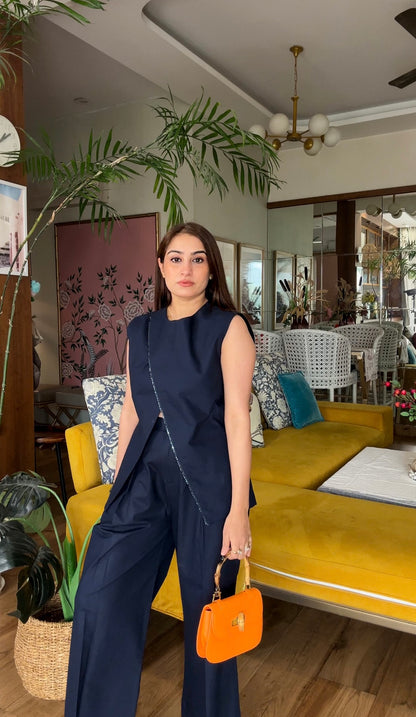 Midnight Edge Linen Co-ord Set