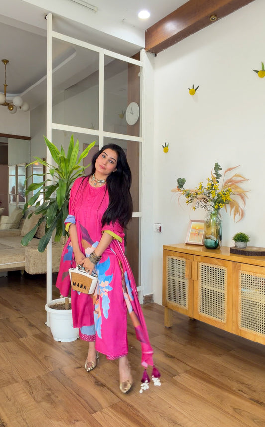 Printed fuchsia set