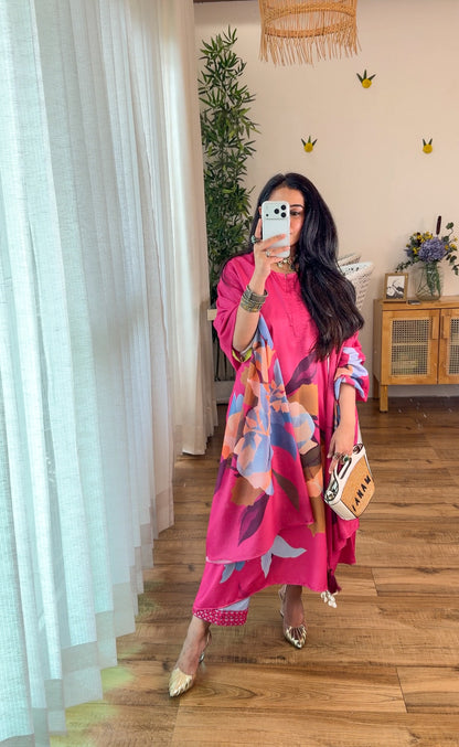 Printed fuchsia set