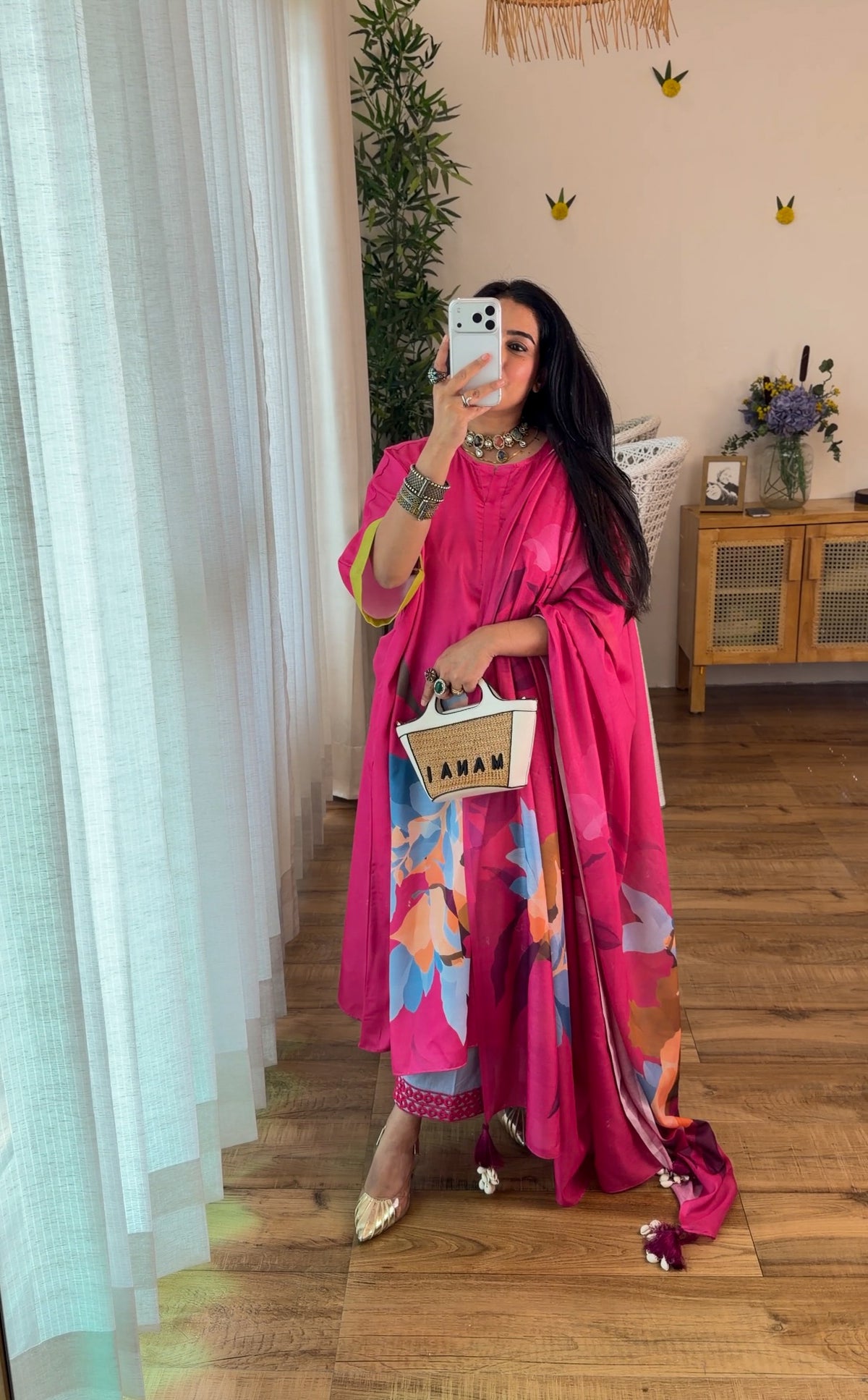 Printed fuchsia set