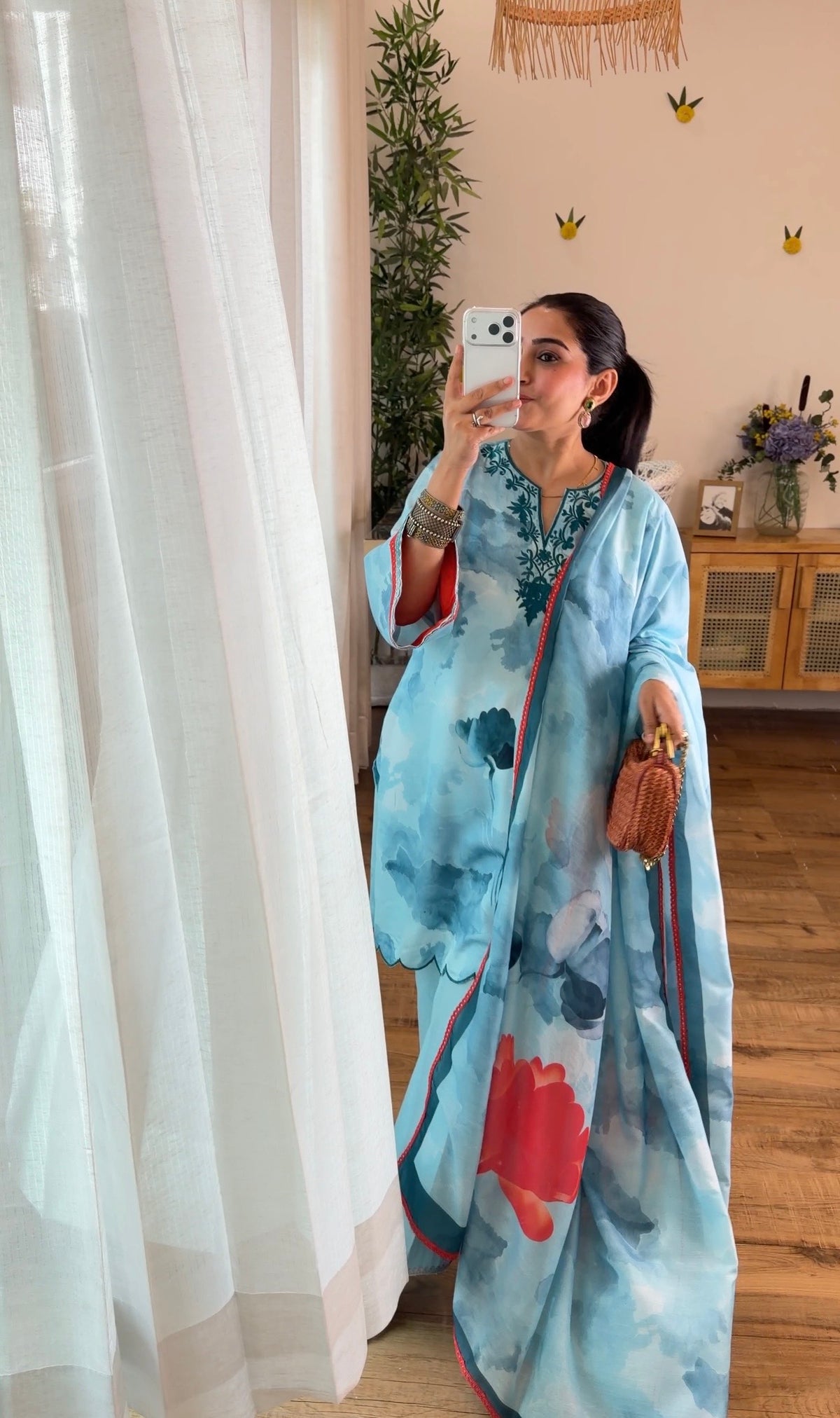 Blue Floral kurta set