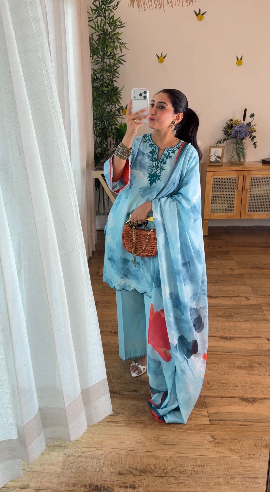 Blue Floral kurta set