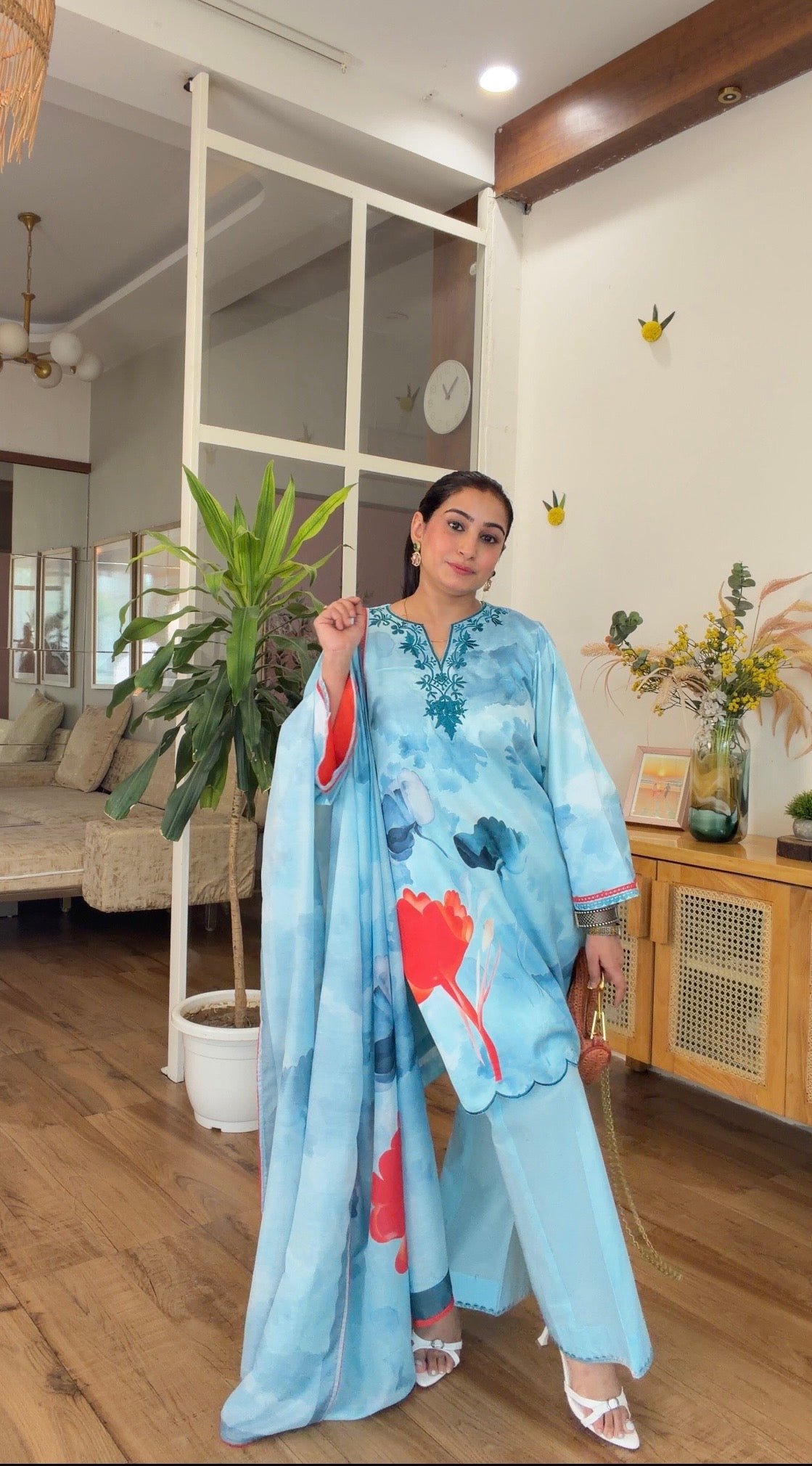 Blue Floral kurta set