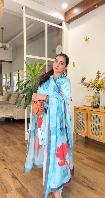 Blue Floral kurta set