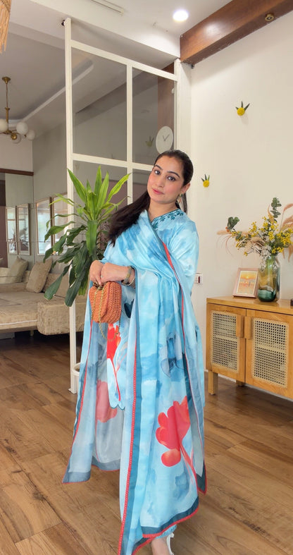 Blue Floral kurta set