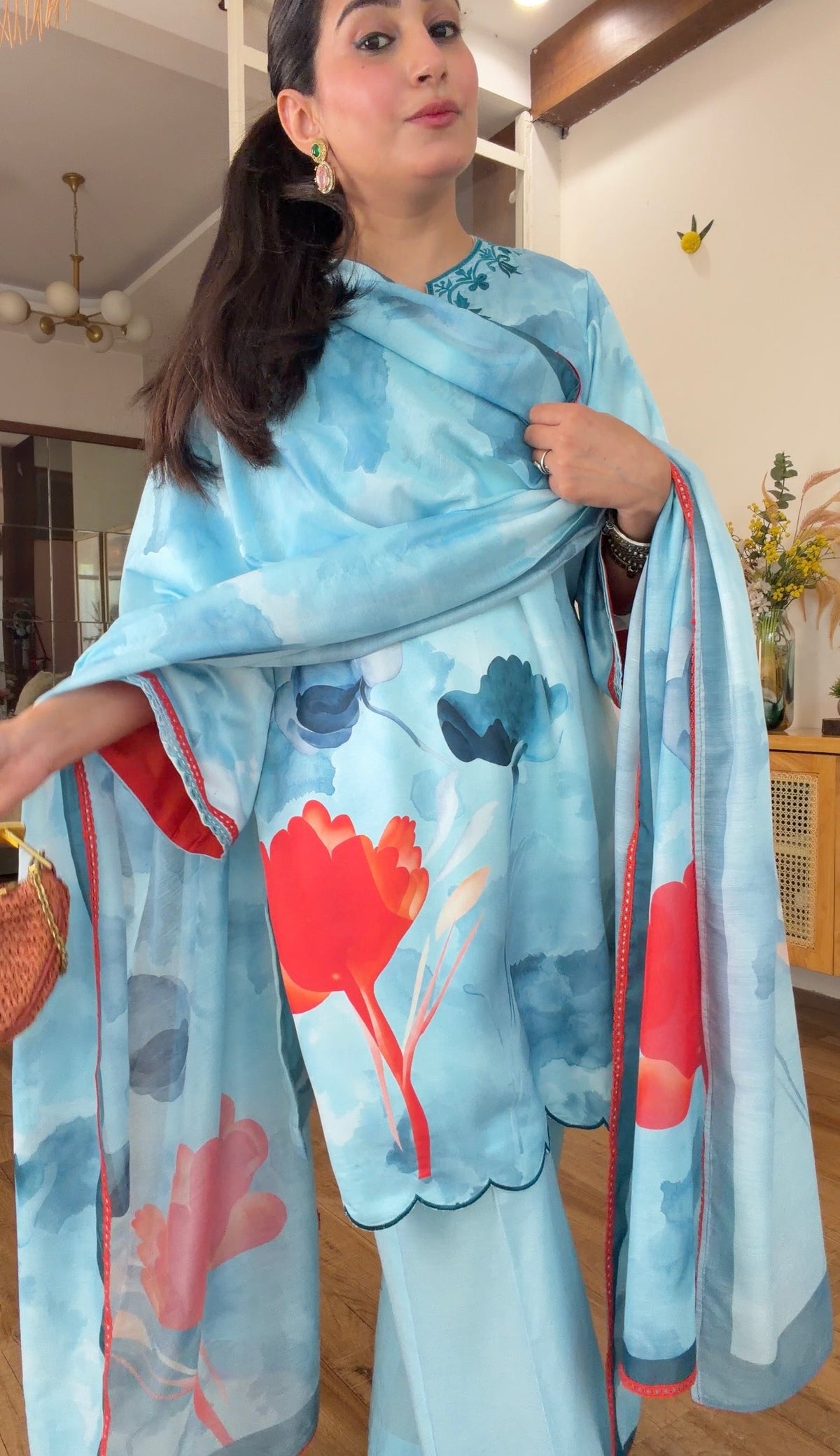 Blue Floral kurta set