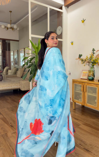 Blue Floral kurta set