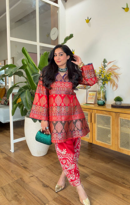Multi tone banarasi dori set