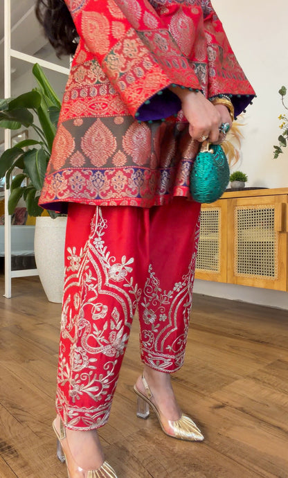 Multi tone banarasi dori set