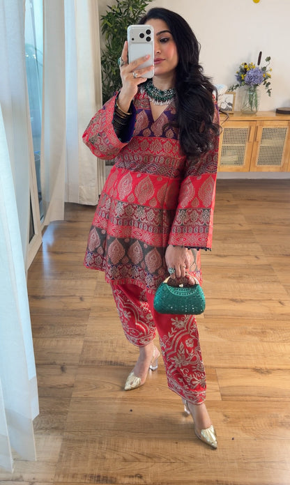Multi tone banarasi dori set