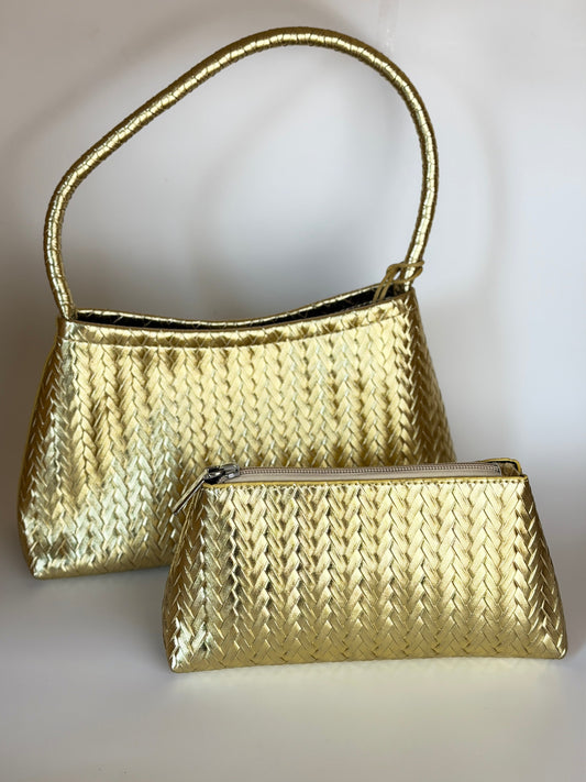 Majestic Twine Tote & Purse - Gold