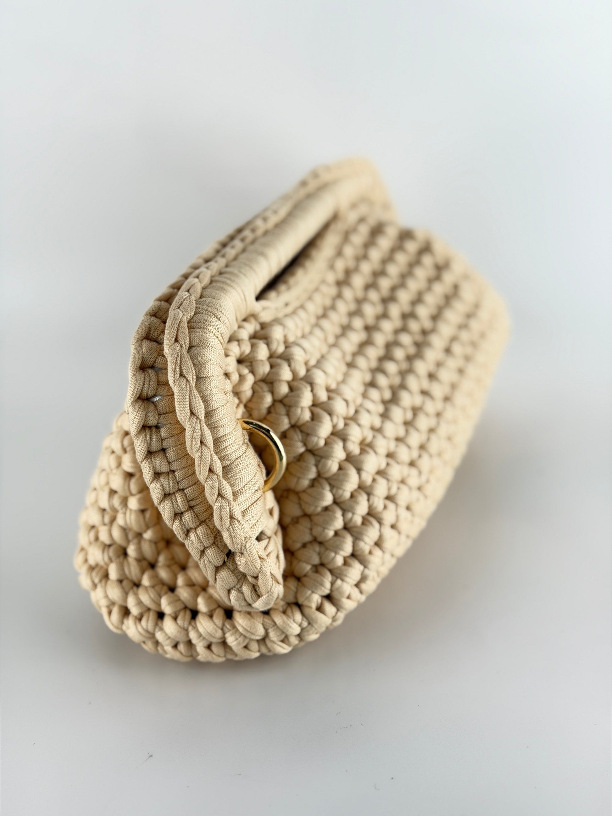 Sandstone Knit Clutch