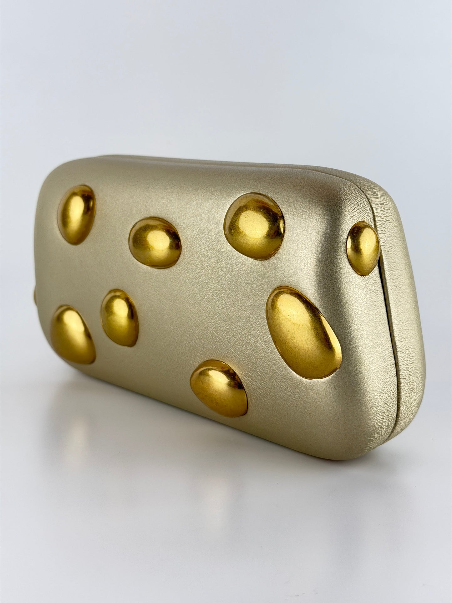 Pebble Dot Clutch - Champagne Gold