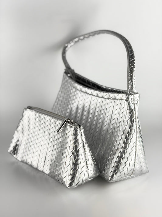 Majestic Twine Tote & Purse - Silver