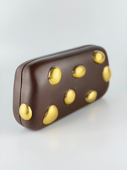 Pebble Dot Clutch - Mocha Brown