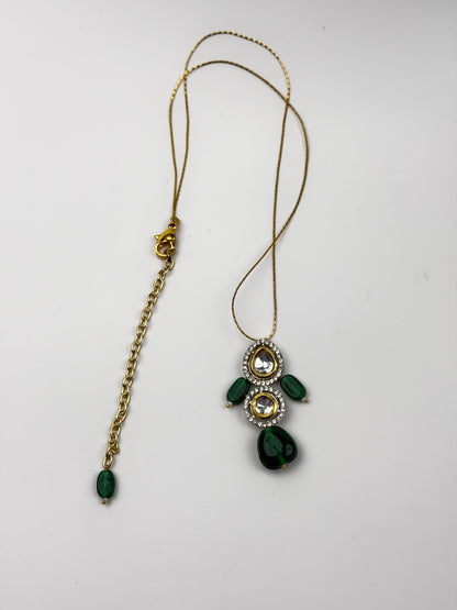 Emerald Solitaire Pendant Set