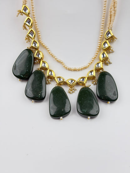 Emerald Crescent Chandhaar Necklace