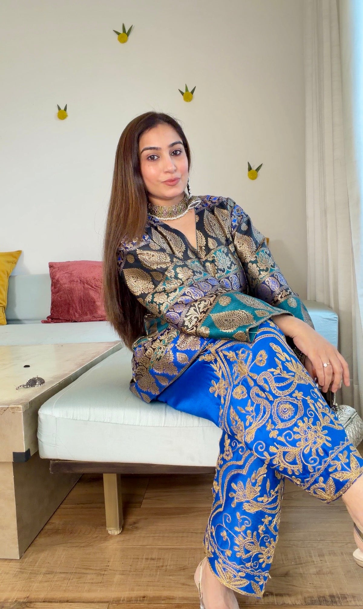 Royal Blue Banarasi Silk Set
