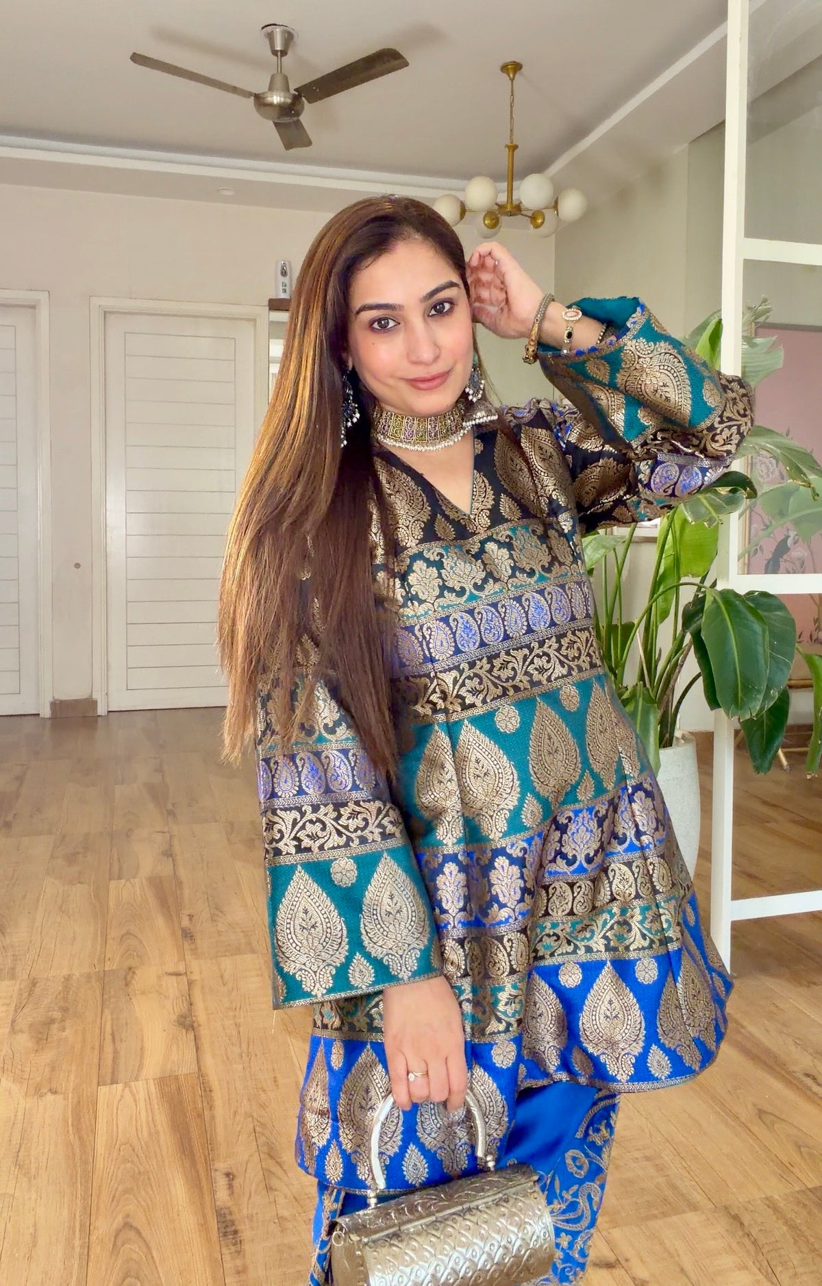 Royal Blue Banarasi Silk Set