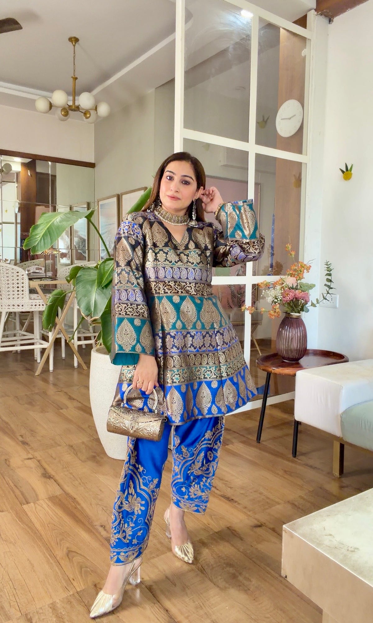 Royal Blue Banarasi Silk Set