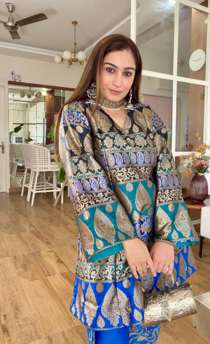 Royal Blue Banarasi Silk Set