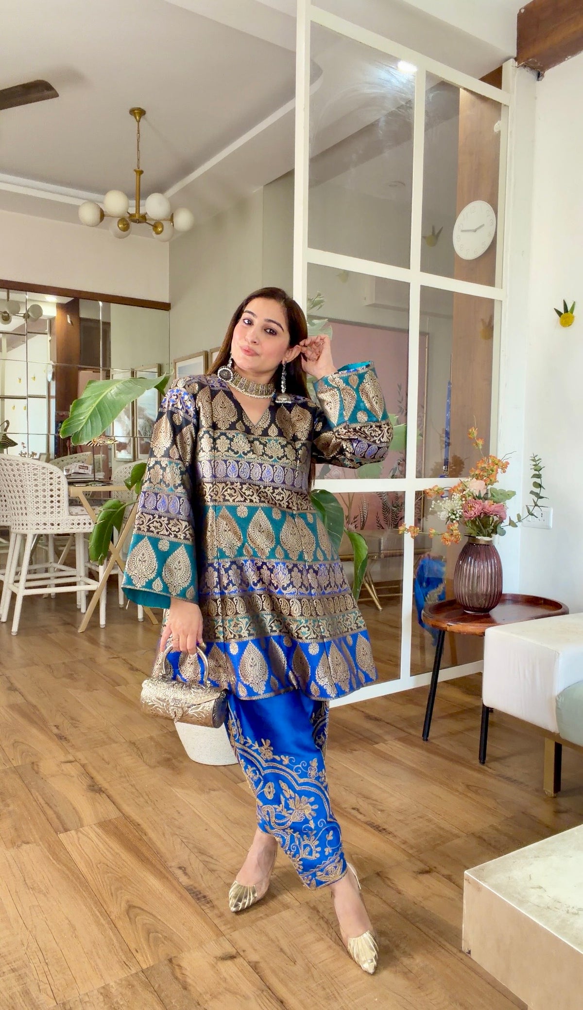 Royal Blue Banarasi Silk Set