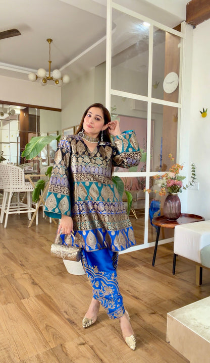Royal Blue Banarasi Silk Set