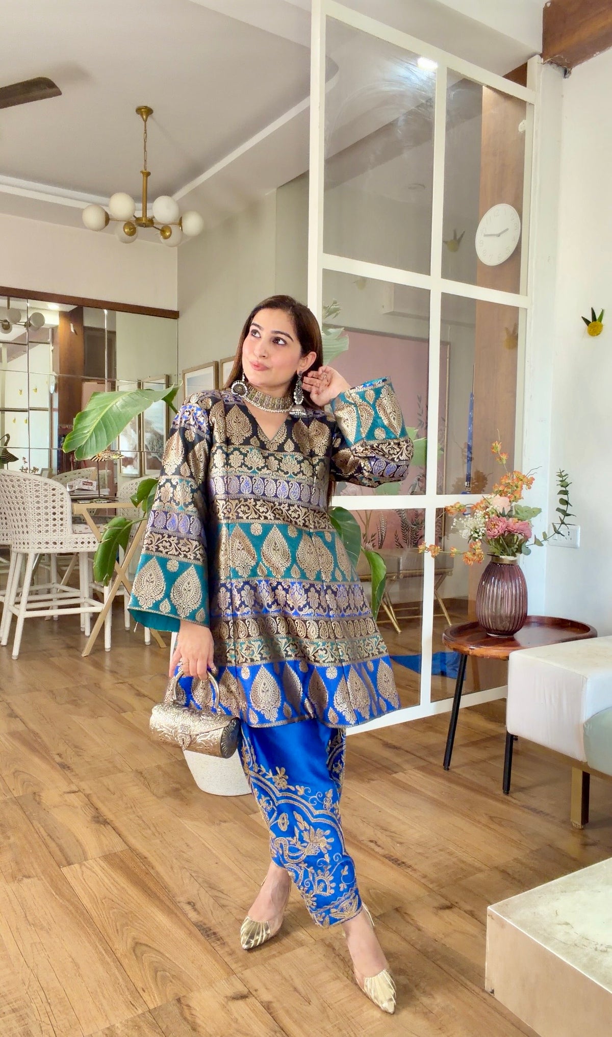 Royal Blue Banarasi Silk Set